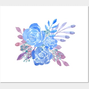 Blue roses bouquet Posters and Art